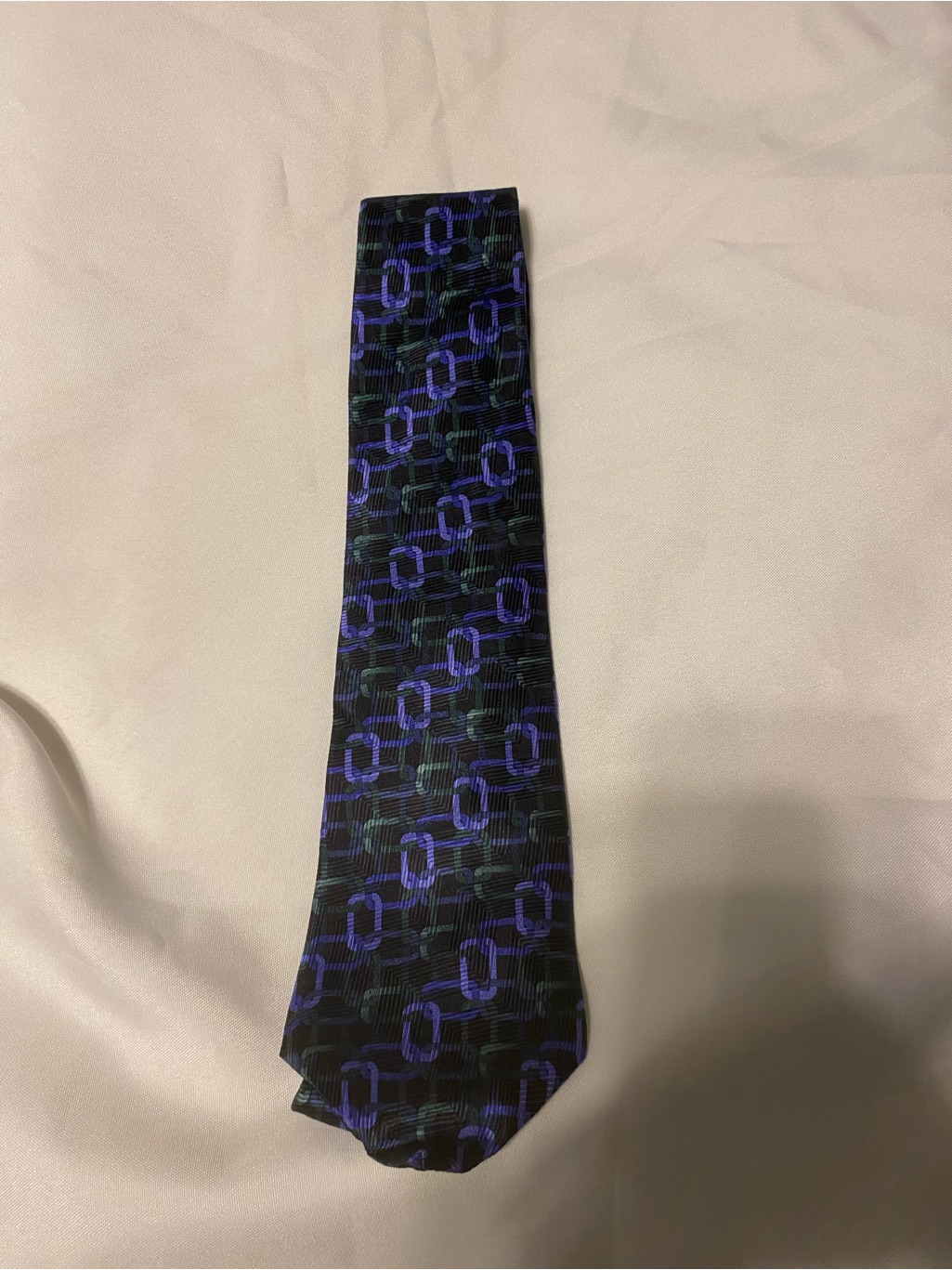 Dockers Black Tie With Purple Link Pattern